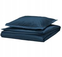 IKEA HAMPFLOCKEL Poszwa na kołdrę i poszewka granatowy 150x200 50x60 cm