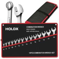 KLUCZE PŁASKIE OCZKOWE 8-24 ZESTAW KLUCZY PŁASKICH 14 ELEMENTÓW POKROWIEC