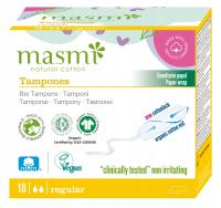 Tampony Regular (bez aplik.) Masmi BIO 100% bawełna organiczna 18 szt.