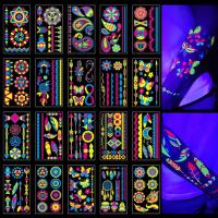 Временные татуировки моющиеся водонепроницаемые светящиеся ультрафиолетовые неоновые дети