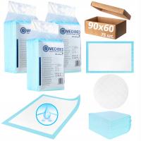 PODKŁADY CHŁONNE higieniczne MEDIBED 90X60 MOCNE niejałowe 75 SZT. 810ml