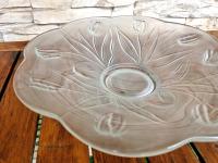 Talerz misa matowa patera półmisek salaterka kwiaty liście PRL tulipany