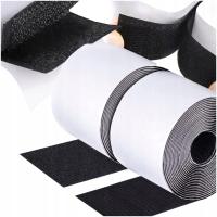 Черный рулон липучки с клейкой лентой сильный набор 50 мм 5 Мб