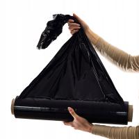 Folia Stretch Strecz 2kg XL Mocna Czarna Dużo Folii Cienka Rolka Czarny