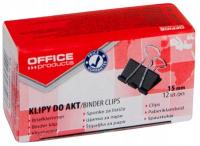 CZARNE Klipsy BIUROWE Metalowe 15 mm Opakowanie 15 SZTUK Office Products