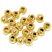 Kuleczki dystansowe 3mm 20szt Stal Nierdzewna ZŁOTE 18K koraliki przekładki