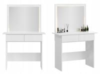 ТУАЛЕТНЫЙ СТОЛИК БЕЛАЯ СТЕЛЛА С БОЛЬШИМ ЗЕРКАЛОМ СВЕТОДИОДНОЕ ОСВЕЩЕНИЕ 2 ЯЩИКА СПАЛЬНЯ
