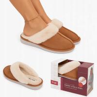 KAPCIE DAMSKIE Z FUTERKIEM CIEPŁE WYGODNE CAMEL