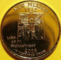 QUARTER DOLLAR USA 2008 P NEW MEXICO 1912 KRAINA CZARÓW