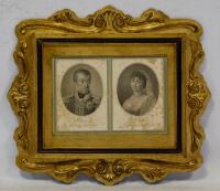 XIX w. Portrety arystokratycznej pary z Hesji – Ludwiga i Louise, staloryt.