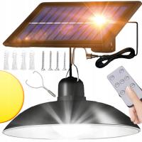 LAMPA SOLARNA LED ZEWNĘTRZNA OGRODOWA ŻYRANDOL WISZĄCA + PILOT WYDAJNA