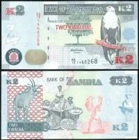 $ Zambia 2 KWACHA P-49a UNC 2012