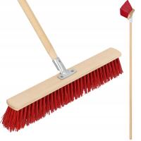 MIOTŁA SZCZOTKA 500 MM ULICÓWKA PCV ZAMIATACZ ZMIOTKA Z DREWNIANYM TRZONEM