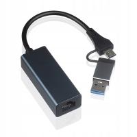 KARTA SIECIOWA ADAPTER 2w1 USB C USB-C 3.0 GIGABIT LAN 100/1000Mbit RJ45