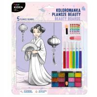 Plansze Beauty zestaw kreatywny kolorowanka makijaż Kidea