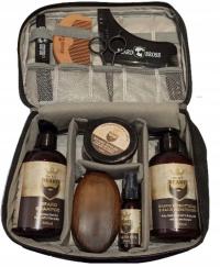 Zestaw do Brody By My Beard Szczotka Kosmetyczka Nożyczki Szablon Olejek