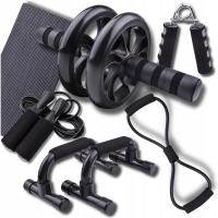 Домашний набор для упражнений силовых роликовых скакалка коврик расширитель сжимает 7в1