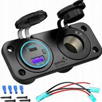 Gniazdo zapalniczki Sparky z ładowarką USB QC 3.0 i PD, IP66