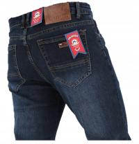 SPODNIE KLASYCZNE MĘSKIE PROSTE CIEMNY GRANAT DELIKATNIE PRZETARTE L32 W39