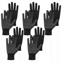 REKAWICE ROBOCZE ANTYPOŚLIZGOWE MATERIAŁOWE CZARNE 5 PAR