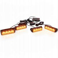 4x STROBOSKOPOWA LAMPA LED POMARAŃCZOWA POMOC LAWETA 12-24V