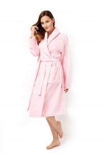 Szlafrok damski Envie Callisto różowy miękki ciepły Poliester