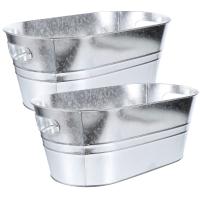 2Szt Zagęszczone metalowe wiaderko na lód z uchwytem do chłodzenia wina i piwa