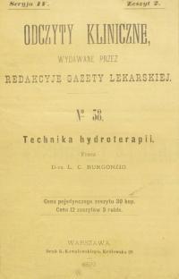 TECHNIKA HYDROTERAPII L.C. BURGONZIO 1892