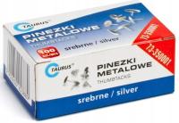 PINEZKI KLASYCZNE METALOWE 100 SZT., SREBRNE