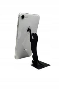 Stojak podstawka na telefon metalowa pies czarny