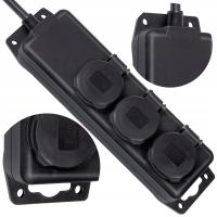 BRENNENSTUHL Przedłużacz ogrodowy listwa zasilająca 2m 3 szt. gniazd czarny