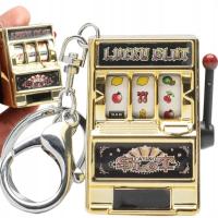 MINI JEDNORĘKI BANDYTA BRELOK AUTOMAT DO GRY BRELOCZEK DO KLUCZY KASYNO
