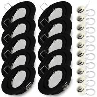 Oprawa halogenowa ruchoma OCZKO CZARNE MAT + żarówka LED GU10 7W zimna