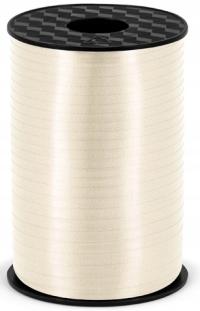 Wstążka Tasiemka KREMOWA Ecru Pastelowa do Balonów Prezentów 0,5cm x 225m