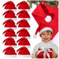 12x CZAPKA MIKOŁAJA ŚWIĄTECZNA Z POMPONEM ŚWIĘTY MIKOŁAJ PREZENT ŚWIĘTA V1