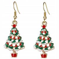 Kolczyki z Choinkami Zielone Świąteczne Długie Wiszące na Prezent Święta