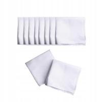 10 Sztuk Białe Chusteczki Kieszonkowe Kwadraty dla Mężczyzn Garnitur, Klasyczne 35cmx35cm