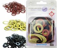 Zestaw uszczelek fibrowych gumowych blister 48 szt MIX