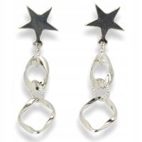 Клипсы для ушей, серебряные висячие рождество