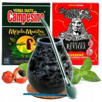 Paragwajski Zestaw Yerba Mate Ruvicha Guarana Campesino 2x 500g Akcesoria