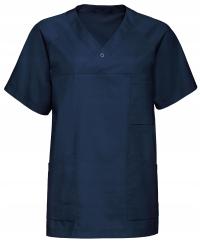 FARTUCH MĘSKI BLUZKA LEKARZA MEDYKA KITEL MEDYCZNY KRÓTKI RĘKAW GRANAT