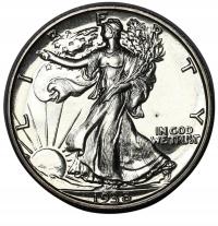 USA - 1938 Walking Liberty Half Dollar PROOF, wspaniały klejnot PR++