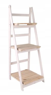 DREWNIANY KWIETNIK REGAŁ ROZKŁADANY POLSKI BIAŁY 41x38x110 cm