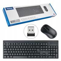 Hama zestaw Klawiatura Mysz Bezprzewodowa WKM100 uniwersalna 2,4GHz Cicha