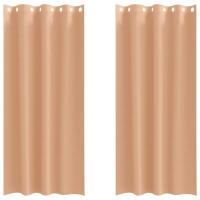 Firany blackout z kółkami 2 pcs Jasny Brąz 260 x 140 cm