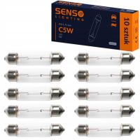 ŻARÓWKA SENSO C5W 12V 5W 41mm SV8.5 Rurka Rurkowa HOMOLOGACJA E4 x10sztuk