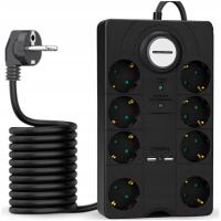 PRZEDŁUŻACZ LISTWA Zasilająca 2 metry 8 Gniazd + 2x USB PARKSIDE