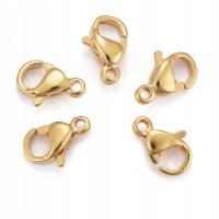 Stal Nierdzewna Zapięcie Zapięcia Karabińczyk Karabińczyki Złoty 9mm 10szt