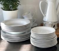 CHODZIEŻ KAMELIA ZESTAW 18 TALERZY BIAŁA PORCELANA SERWIS OBIADOWY DLA 6 os