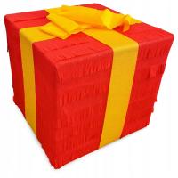 XXL Piniata PREZENT PUDEŁKO z kokardką kartonik box DUŻA 120 cm + GRATISY